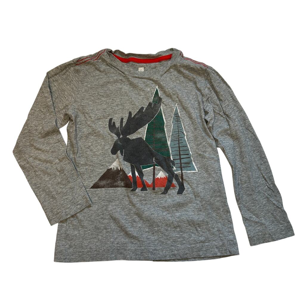 Tea Collection Moose Graphic Long-Sleeve Tee - Size 7